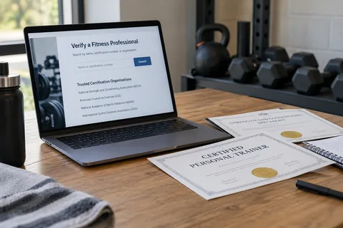 laptop and training qualification paperwork.