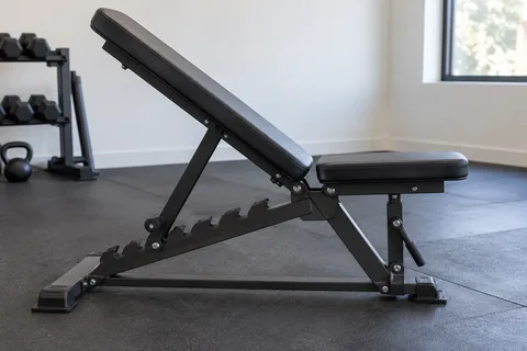 adjustable weight bench side view.